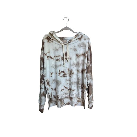 Found LA Dreamer Tie Dye Hoodie Taupe Tie Dye High Low Size Large Nordstrom NWT - Picture 3 of 7